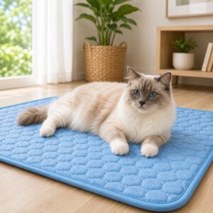 Tapis Frais pour Chat Sans Gel, Zéro Risque de Fuite