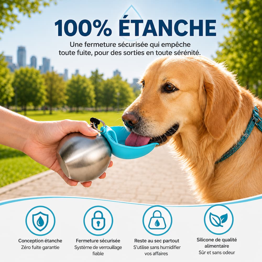 Gourde Ronde Pour Chien – Format Anti-Fuite pour Balades – Image 3