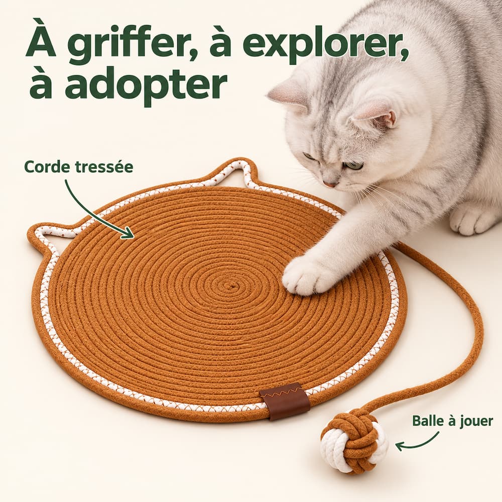 un tapis rond pour chat pour faire ces griffes