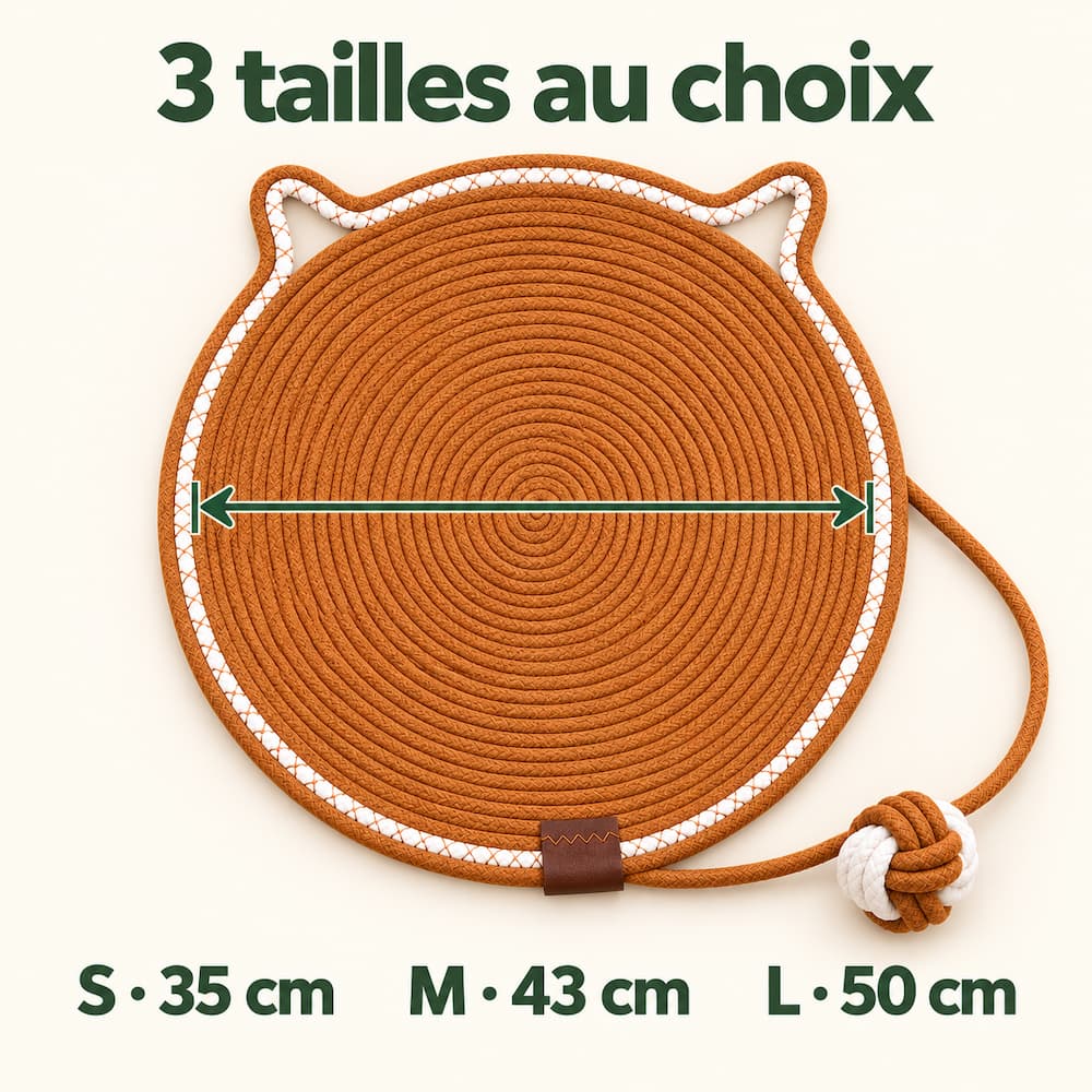 Tapis griffoir rond avec corde pour chat – Image 5