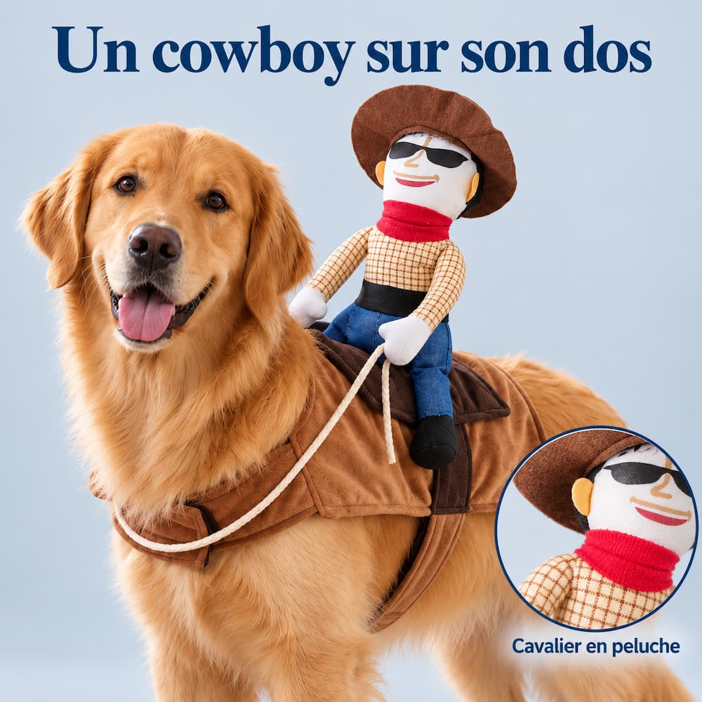 Déguisement chien cowboy : votre chien devient la monture – Image 2